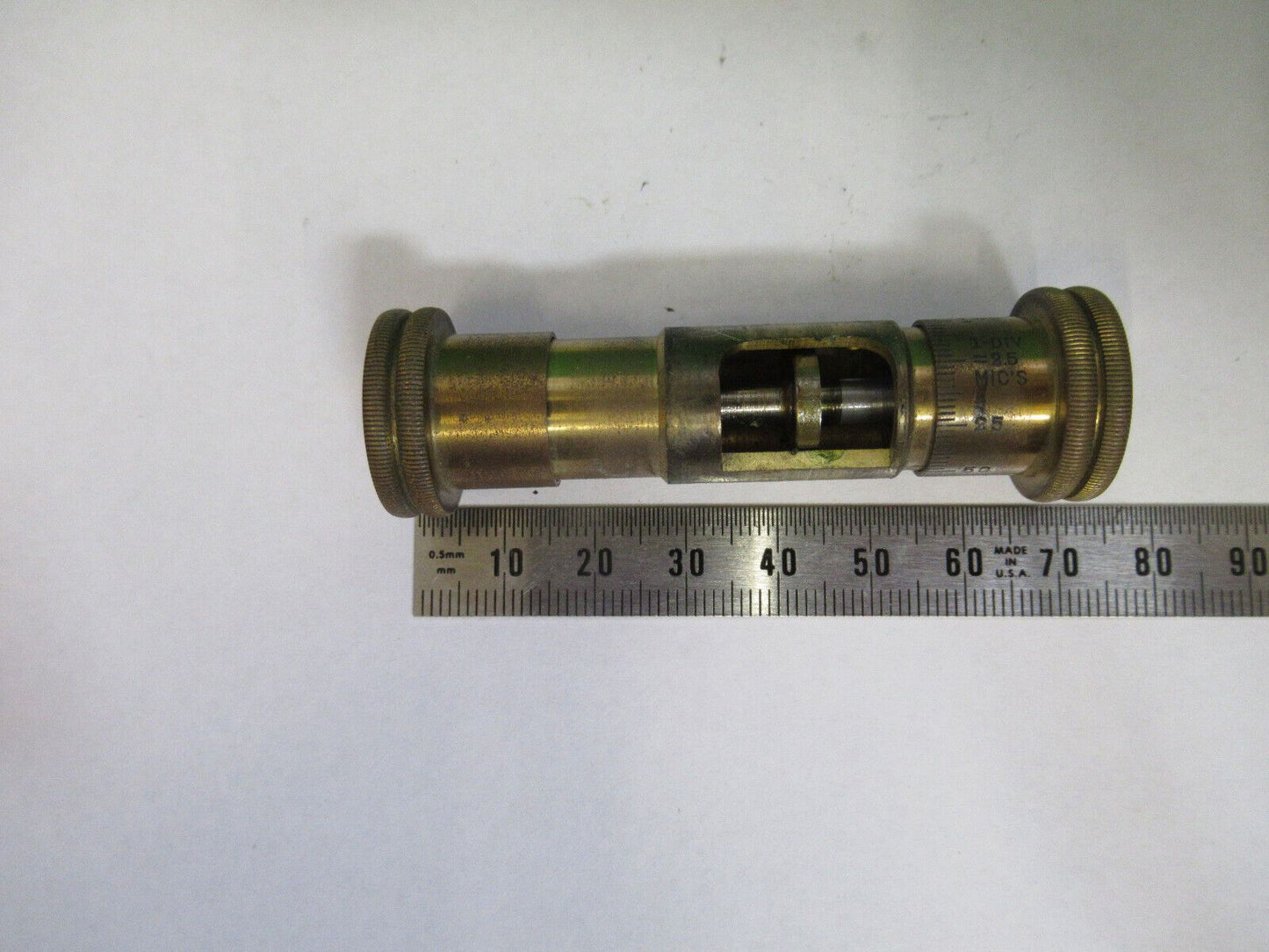 SPENCER ANTIQUE  BRASS FINE MICROMETER MICROSCOPE PART AS PICTURED &R7-B-19Bx