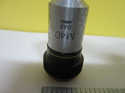 FOR PARTS MICROSCOPE OLYMPUS OBJECTIVE M40 40X OPTICS AS IS BN#T8-27