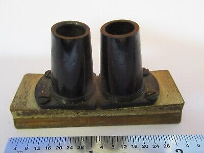 ANTIQUE BRASS STEREO OBJECTIVES OPTICS MICROSCOPE PART AS PICTURED &7B-B-79