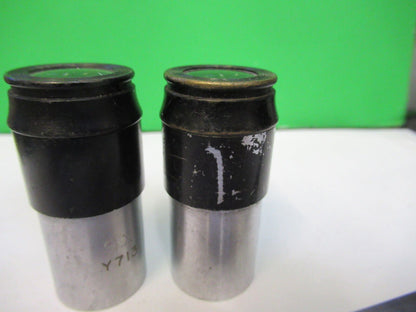 ANTIQUE AO SPENCER PAIR EYEPIECES 9X OPTIC MICROSCOPE PART AS PICTURED #G3-FT-09