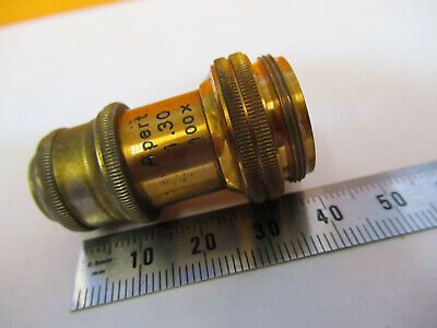 ANTIQUE BRASS LEITZ WEZLAR OBJECTIVE LENS MICROSCOPE PART AS PICTURED &8Y-A-113