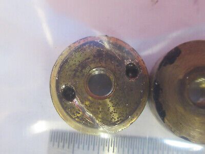 ANTIQUE BRASS BAUSCH LOMB SPANNER NUT PAIR MICROSCOPE PART AS PICTURED &F6-B-117