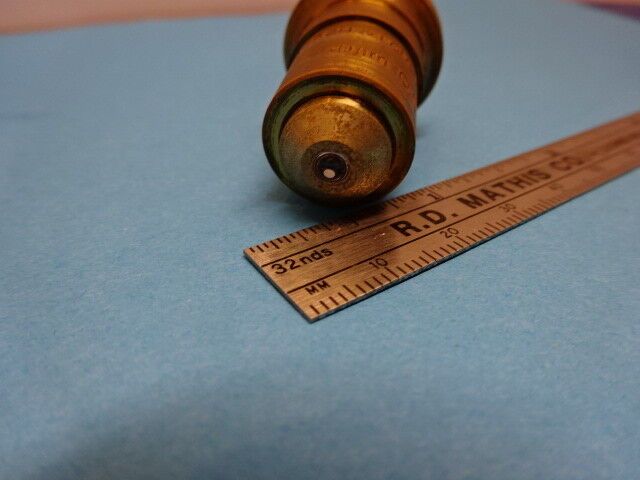 ANTIQUE BRASS MICROSCOPE PART OBJECTIVE 43X BAUSCH LOMB OPTICS AS IS  #90-46