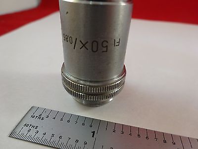 MICROSCOPE PART OBJECTIVE FL 50X LEITZ GERMANY OPTICS AS IS BIN#R2-C-03