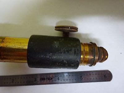 MICROSCOPE PART SMALL ANTIQUE TUBUS + EYEPIECE + OBJECTIVE OPTICS AS IS BN#X3-12