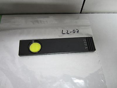 MICROSCOPE PART FILTER SLIDE YELLOW Y480 OPTICS BIN#L2-07