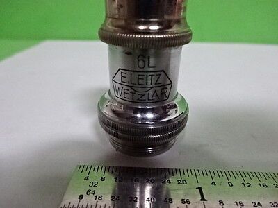 MICROSCOPE PART VINTAGE OBJECTIVE LEITZ GERMANY 45X 6L OPTICS AS IS #B2-M-08