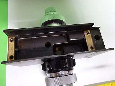 MICROSCOPE PART WILD SWITZERLAND M20 BRASS MICROMETER STAGE AS IS BIN#72-13