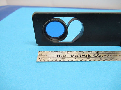 BLUE FILTER SLIDE POLYLITE REICHERT AUSTRIA OPTICS MICROSCOPE PART AS IS 85-A-47