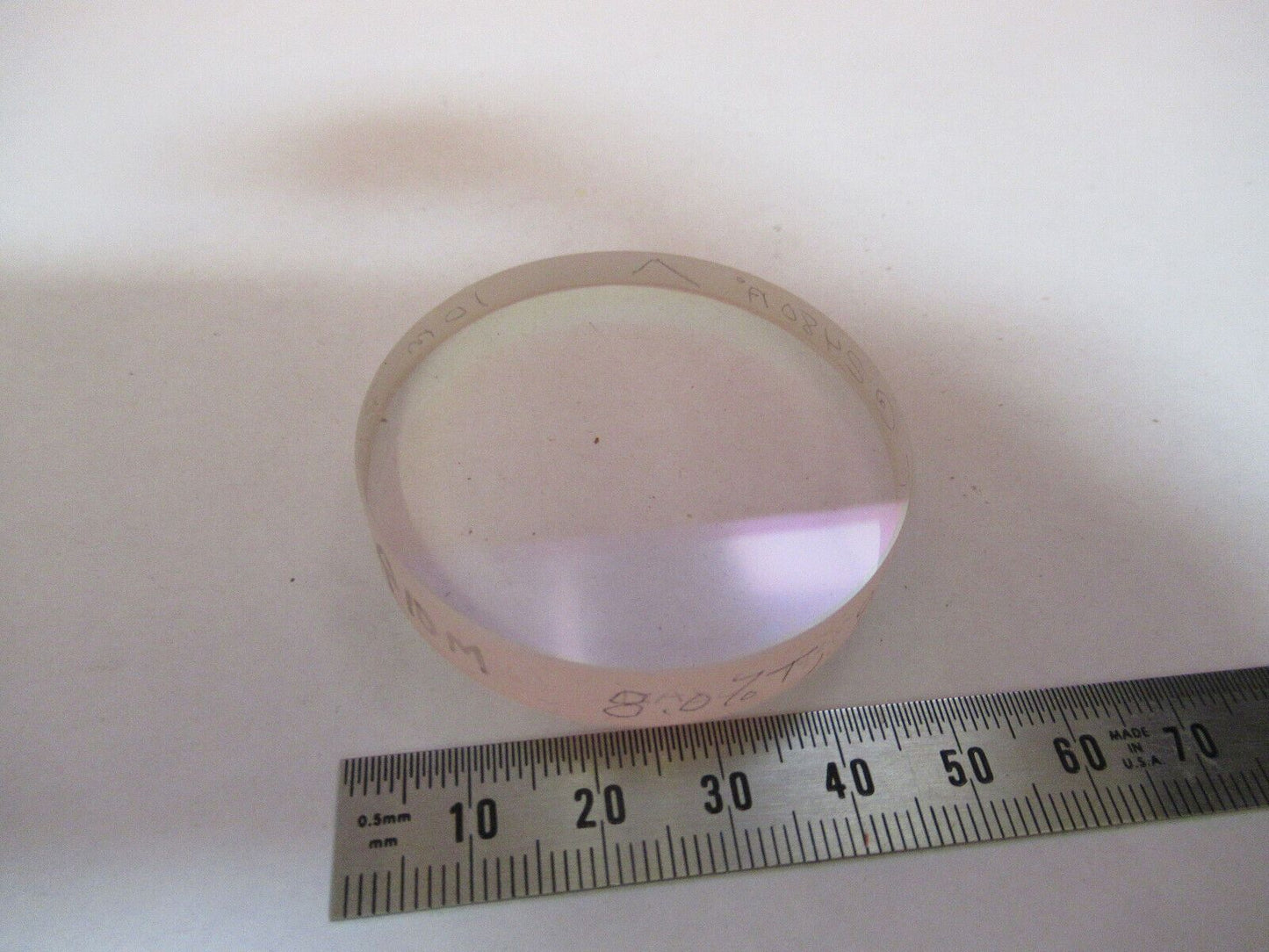 OPTICAL FLAT COATED UV LENS 248 nm ULTRAVIOLET LASER OPTICS AS PICTURED S6-A-68