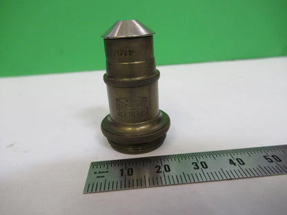 ANTIQUE SPENCER BRASS 44X OBJECTIVE LENS MICROSCOPE PART AS PICTURED R4-A-28