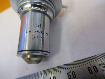 BAUSCH LOMB POL OBJECTIVE 91X LENS + CLAMP MICROSCOPE PART AS PICTURED #P4-B-75