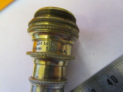 ANTIQUE BRASS BAUSCH LOMB 1.9mm LENS OBJECTIVE MICROSCOPE AS PICTURED #P4-A-81