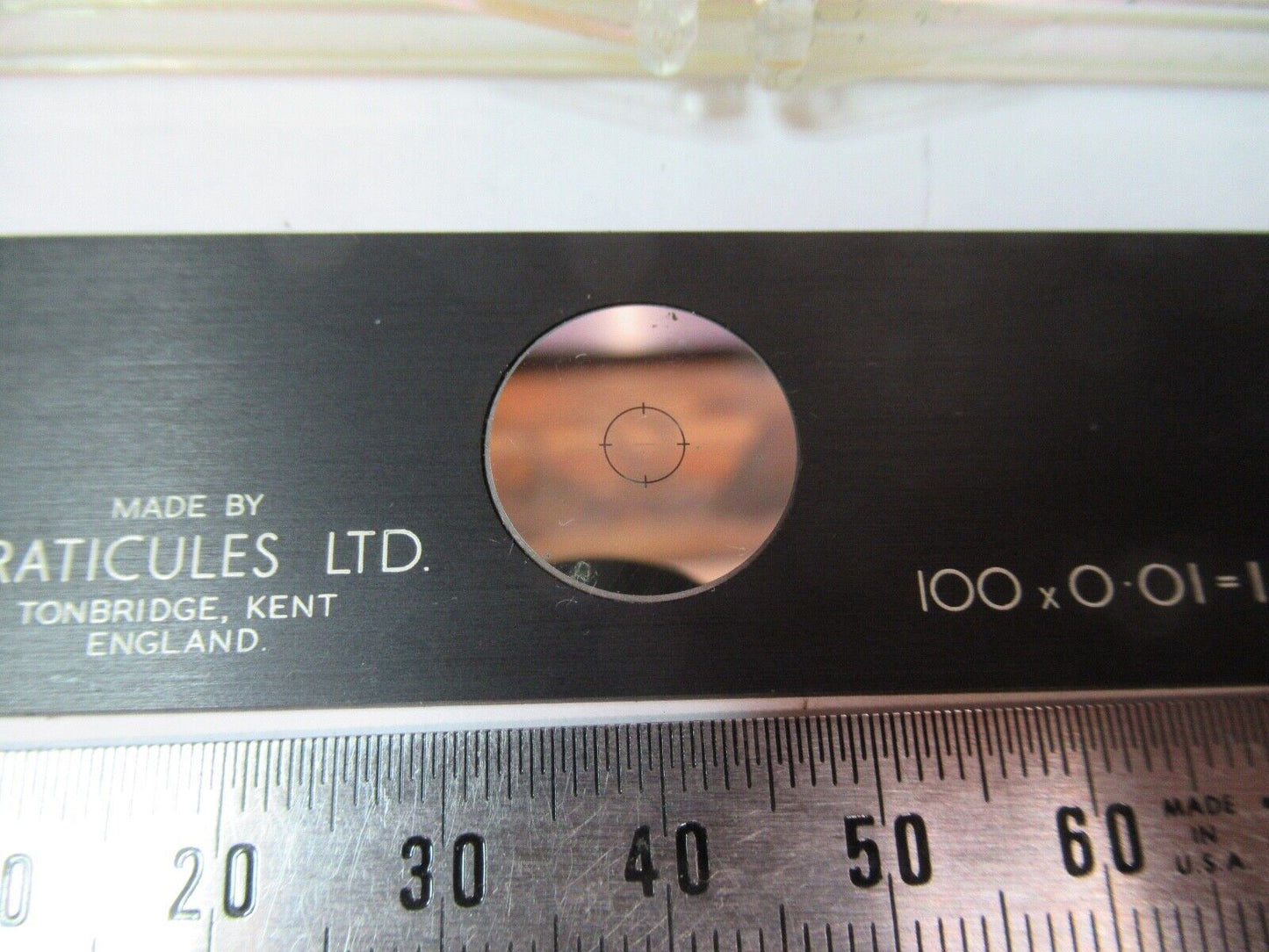 GRATICULES UK ANTIQUE TARGET RETICLE MICRO MICROSCOPE PART AS PIC z1-b-72