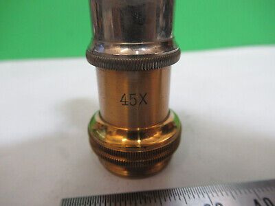 ANTIQUE ERNST LEITZ 45X 6L OBJECTIVE MICROSCOPE PART AS PICTURED Z1-A-56