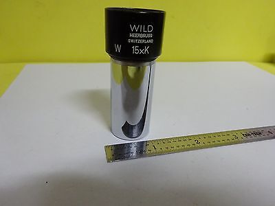 MICROSCOPE PART WILD HEERBRUGG SWISS EYEPIECE 15xK OPTICS AS IS BIN#W9-31