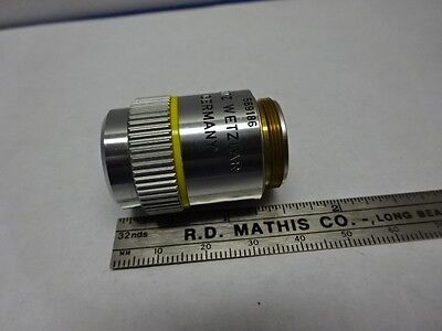 MICROSCOPE PART OBJECTIVE LEITZ WETZLAR GERMANY HL10X 569186 OPTICS AS IS #84-23