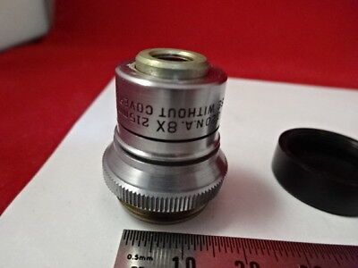 BAUSCH LOMB OBJECTIVE 8X OPTICAL MICROSCOPE PART OPTICS AS PICTURED &AM-A-21