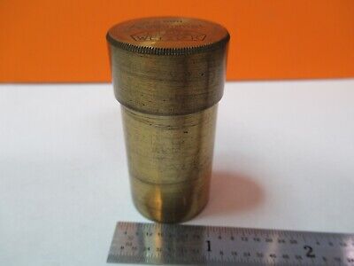 ANTIQUE BRASS EMPTY OBJECTIVE CAN LEITZ MICROSCOPE PART AS PICTURED &7B-B-60