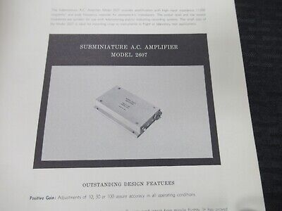 ENDEVCO VINTAGE INSTRUCTIONS MANUAL 2607 AMPLIFIER AS PICTURED &50-FT-05