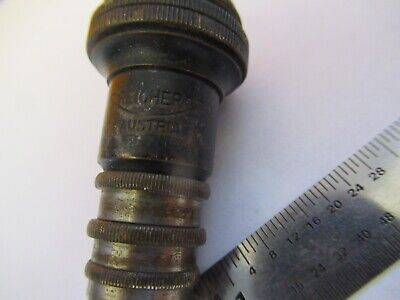 ANTIQUE BRASS REICHERT 60X OBJECTIVE MICROSCOPE PART AS PICTURED &7B-B-18