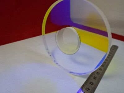 COHERENT OPTICAL FLAT FUSED SILICA 3" DIA DICHROIC MIRROR DONUT OPTICS &6-A-29A