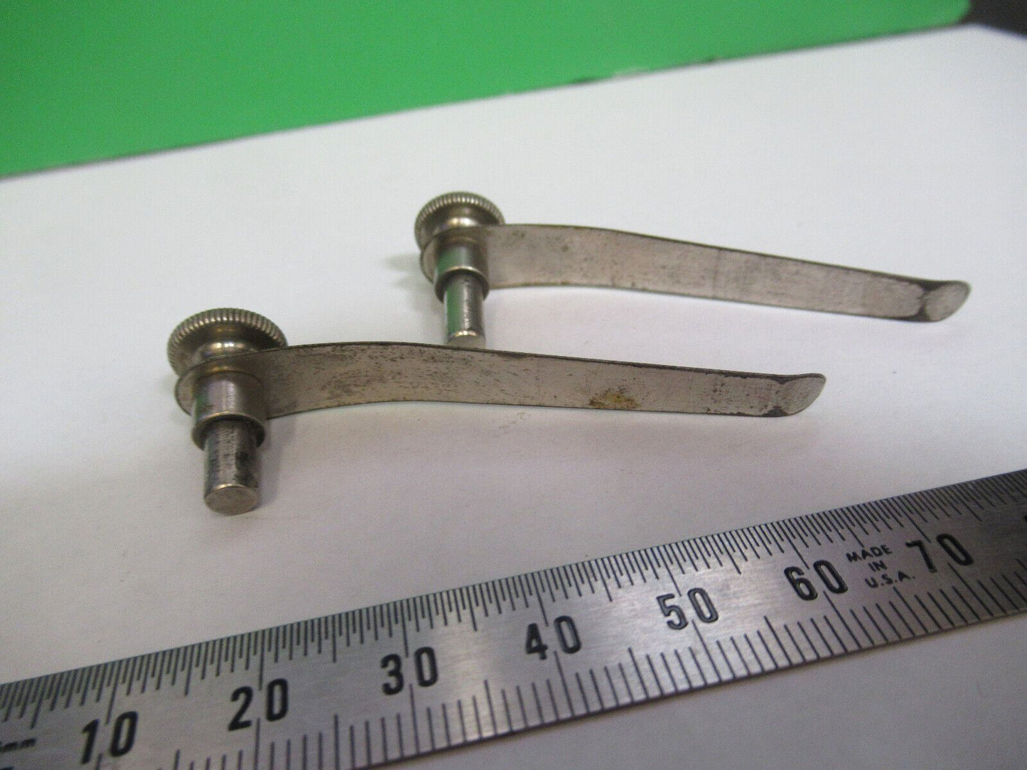 SPENCER AO  PAIR CLIPS STAGE MICROSCOPE PART AS PICTURED #R7-B-11x