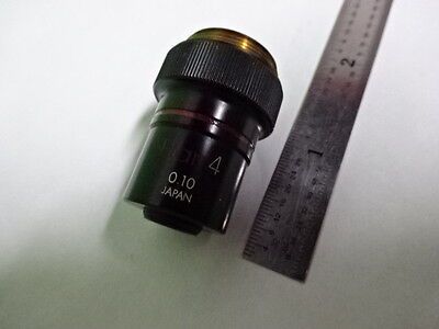 MICROSCOPE PART OBJECTIVE OLYMPUS PLAN 4X OPTICS AS IS B2-M-02