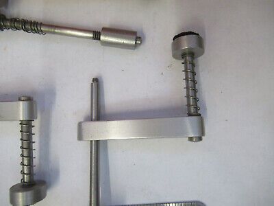 BAUSCH LOMB SET CLIPS CLAMPS ASSORTED MICROSCOPE PART AS PICTURED &B9-FT-25