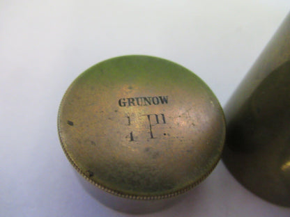 ANTIQUE BRASS GRUNOW RARE EMPTY OBJECTIVE CANISTER AS PICTURED &R9-B-06