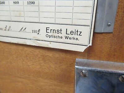 ANTIQUE ERNST LEITZ WETZLAR EMPTY WOOD CABINET for MICROSCOPE AS PICTURED &TD-5