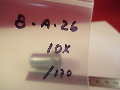 LEITZ GERMANY MICROSCOPE PART OBJECTIVE LENS 10X /170 OPTICS AS PICTURED 8-A-26