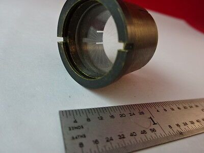 BRASS MOUNTED RETICLE PIECE OPTICS MICROSCOPE PART AS IS &2-A-22