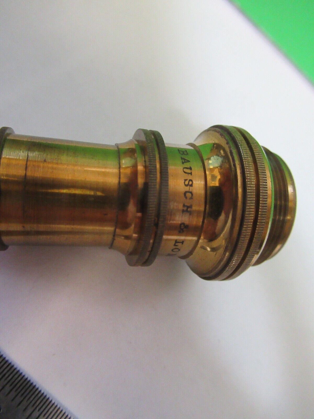 ANTIQUE BRASS BAUSCH LOMB 1/5 LENS OBJECTIVE MICROSCOPE AS PICTURED #H3-A-16