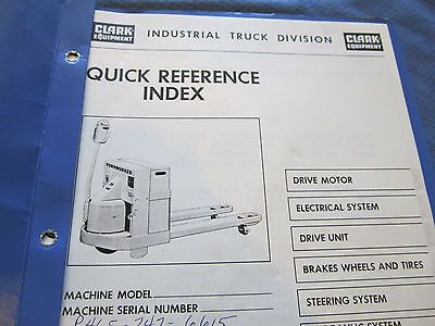 MANUAL CLARK PARTS INDUSTRIAL TRUCK P465