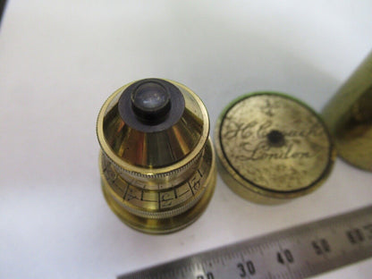 ANTIQUE BRASS OBJECTIVE 1/4in LENS HENRY CROUCH UK MICROSCOPE PART F8-B-28