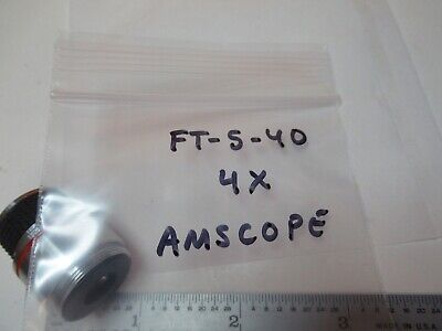 AMSCOPE OBJECTIVE 4X MICROSCOPE PART OPTICS AS PICTURED &FT-5-40