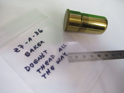 ANTIQUE EMPTY BRASS CAN for OBJECTIVE BAKER MICROSCOPE PART AS PICTURED &Z7-A-36