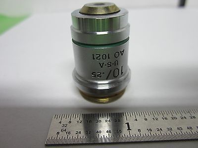 MICROSCOPE OBJECTIVE AMERICAN AO PLAN ACHRO 10X INFINITY OPTICS BIN#5K-L-03