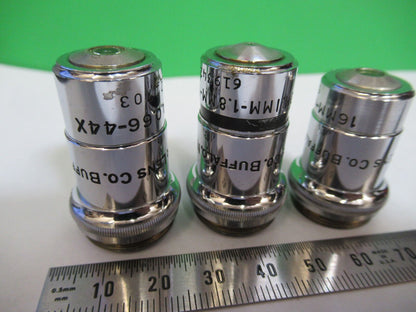 LOT SPENCER OBJECTIVE 10X 44X 95X MICROSCOPE PART OPTICS AS PICTURED AO #Z8-A-01