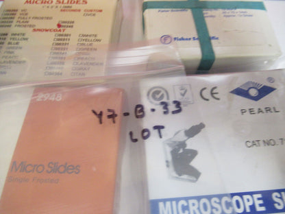 LOT GLASS SLIDES ASSORTED MICROSCOPE PART AS PICTURED Y7-B-33