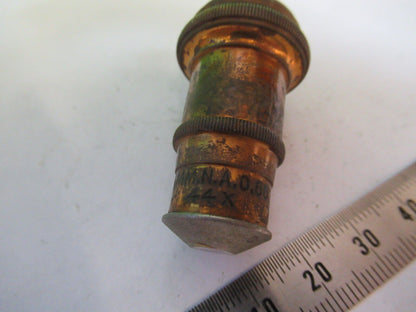 ANTIQUE BRASS SPENCER OBJECTIVE LENS OPTICS MICROSCOPE PART AS PICTURED Z1-A-135