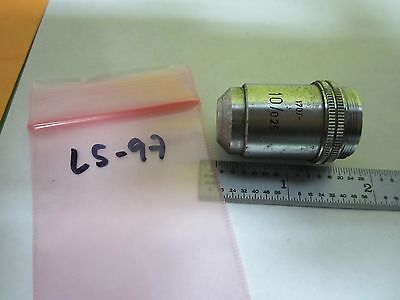 MICROSCOPE PART LEITZ OBJECTIVE 10X GERMANY OPTICS AS IS BIN#L5-97