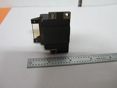 OPTICAL MICROSCOPE LEITZ BRASS MOUNTED LENS + BEAM SPLITTER OPTICS BIN#J6-04