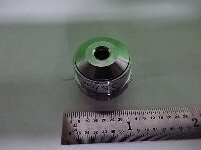 MICROSCOPE PART OBJECTIVE LEITZ WETZLAR GERMANY 3.5X OPTICS AS IS B#4-DT-A-4