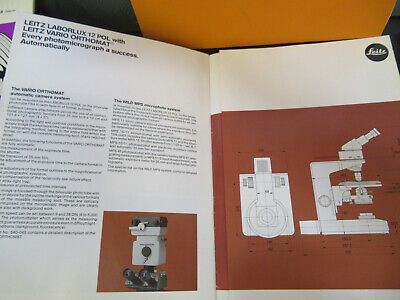 ORIGINAL BOOKLET LEITZ WETZLAR GERMANY LABORLUX 12 MICROSCOPE PART AS PICTURED