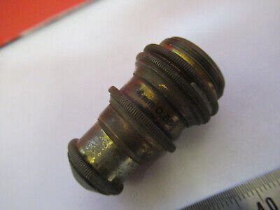 ANTIQUE BRASS BAUSCH LOMB 4mm objective MICROSCOPE PART AS PICTURED  &B3-B-16