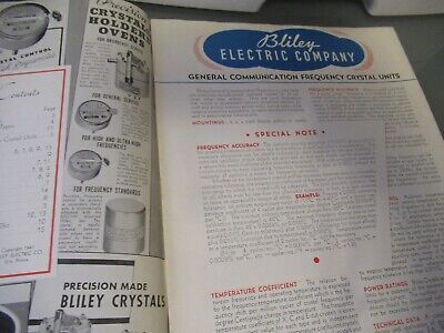 VINTAGE BROCHURE 1941 BLILEY ELECTRIC QUARTZ CRYSTAL FREQUENCY CONTROL AS PICTUR