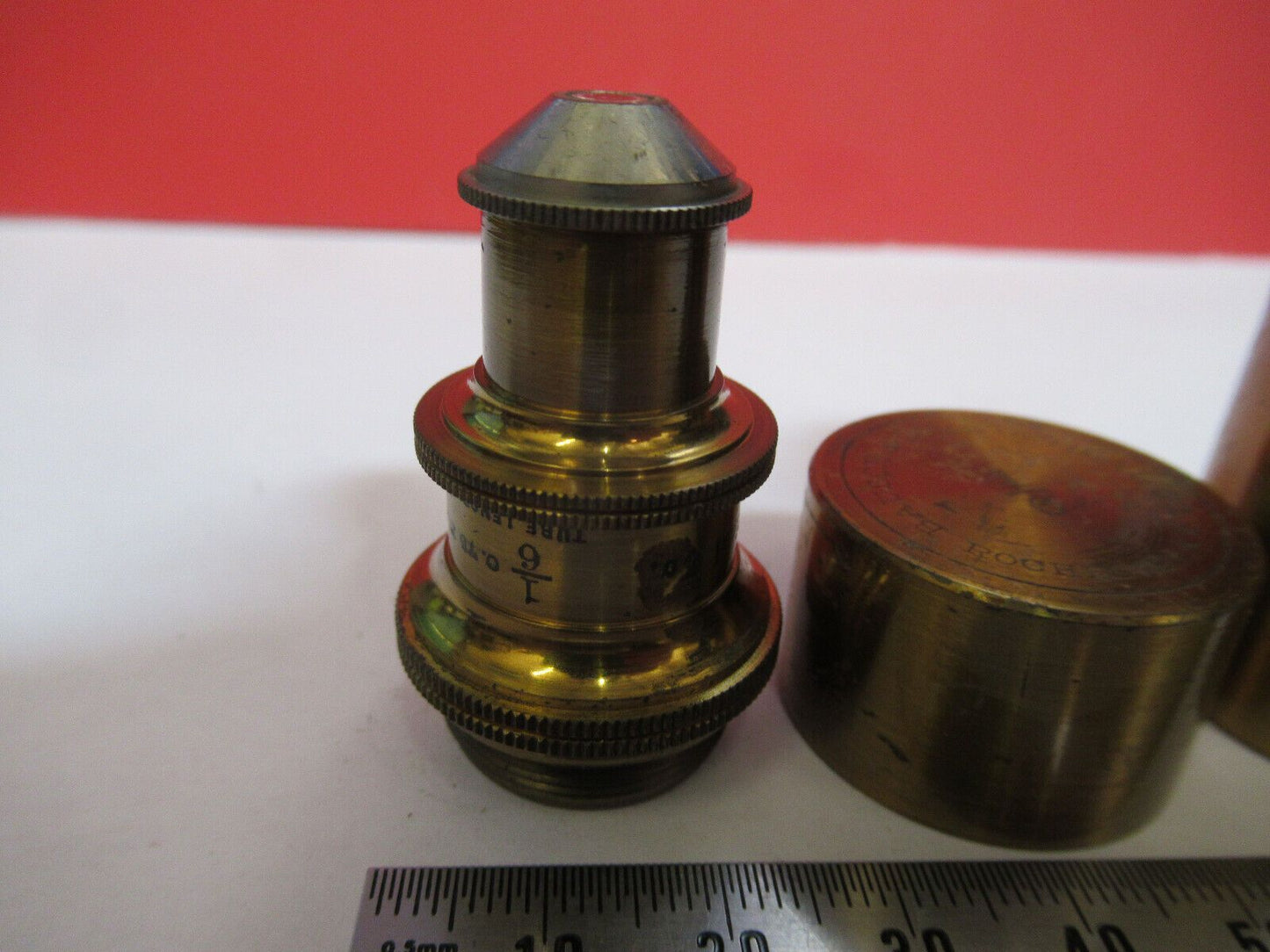 ANTIQUE BRASS BAUSCH LOMB OBJECTIVE  1/6 MICROSCOPE PART AS PICTURED G4-A-63