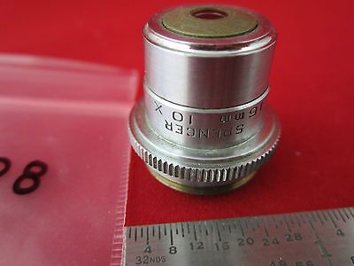 MICROSCOPE OBJECTIVE SPENCER 10X OPTICS #2-108